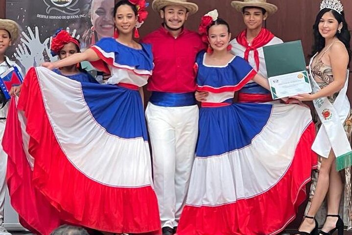Participants in Dominican folk costumes in Santo Domingo